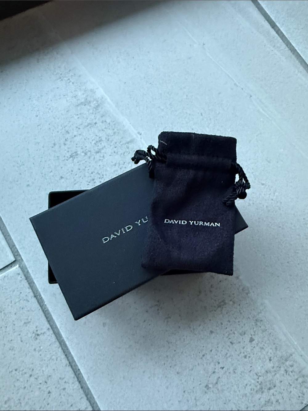 David Yurman Black Velvet Drawstring Pouch with Branded Box